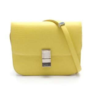 Celine Classic Box Leather Shoulder Bag Yellow